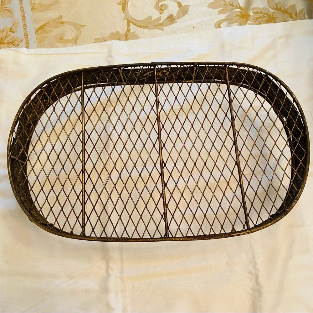 Metal Tray Golden patina look By Pier 1 NWOT
